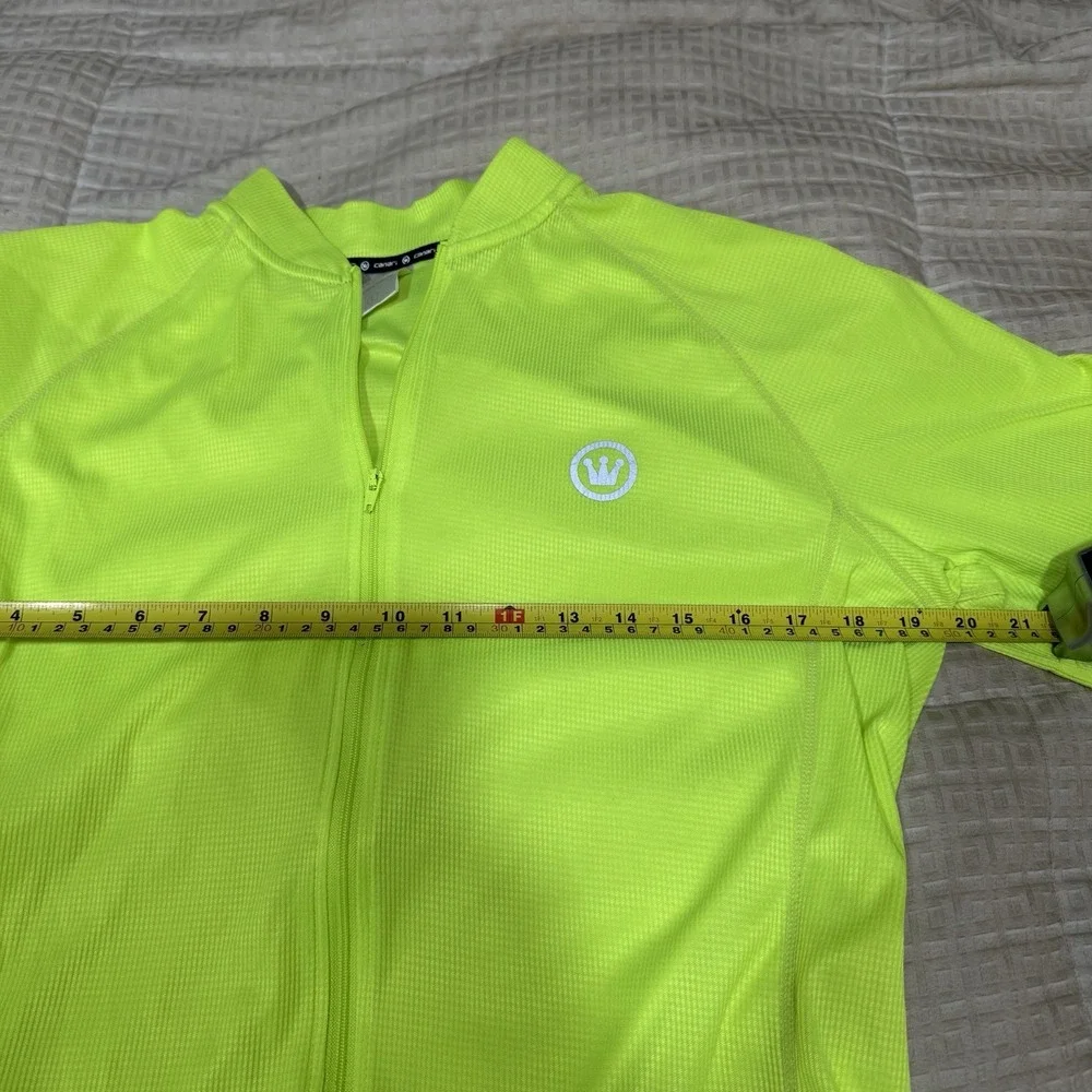 Canari Cycling Jersey Full Zip High Visability Neon Yellow Men's Large